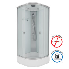 Душевая кабина Niagara Eco E100/26/MT 100х100, Хром матовый, Стекло матовый, Четверть круга, Авс пластик