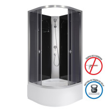 Душевая кабина Niagara Eco E100/40/TN/BK 100х100, Высокий поддон, Раздвижная, Стекло тонированное, Четверть круга, Хром матовый