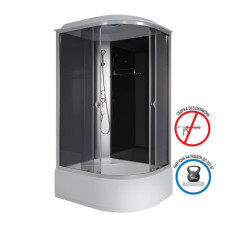 Душевая кабина Niagara Eco E120/90/40L/TN 120х90, Высокий поддон, Раздвижная, Стекло тонированное, Асимметричная, Левая, Хром матовый