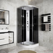 Душевая кабина Niagara Eco E80/13/TN 80х80, Низкий поддон, Раздвижная, Стекло тонированное, Четверть круга, Хром матовый