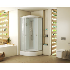 Душевая кабина Niagara Eco E80/26/MT 80х80, Хром матовый, Стекло матовый, Четверть круга, Авс пластик