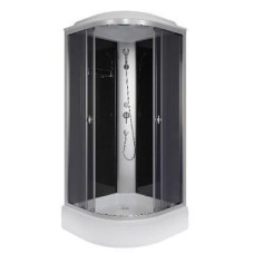 Душевая кабина Niagara Eco E80/26/TN 80х80, Хром матовый, Стекло тонированное, Четверть круга, Авс пластик