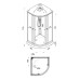 Душевая кабина Niagara Light L90/17 90х90, Хром матовый, Стекло прозрачное, Четверть круга, Акрил