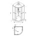 Душевая кабина Niagara Light L90/17 90х90, Хром матовый, Стекло прозрачное, Четверть круга, Акрил