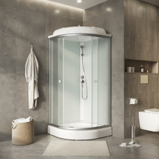 Душевая кабина Niagara Light L90/17 90х90, Хром матовый, Стекло прозрачное, Четверть круга, Акрил