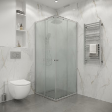 Душевое ограждение Niagara Eco NG-1008-14QMT 80х80, Хром матовый, Раздвижные, Стекло матовый, Квадратная
