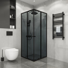 Душевое ограждение Niagara Eco NG-1009-14QT 90х90, Черный матовый, Раздвижные, Стекло тонированный, Квадратная