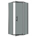 Душевое ограждение Niagara Eco NG-1010-14DT 100х100, Распашная, Стекло тонированное, Трапеция, Черный матовый