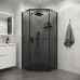 Душевое ограждение Niagara Eco NG-1010-14DT 100х100, Распашная, Стекло тонированное, Трапеция, Черный матовый
