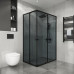 Душевое ограждение Niagara Eco NG-1018-14QT 100х80, Черный матовый, Раздвижные, Стекло тонированный, Прямоугольная