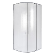 Душевая дверь Niagara Nova NG-3625-34 80х80, Хром, Раздвижные, Стекло шиншилла, Четверть круга, Закаленное стекло