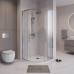Душевая дверь Niagara Nova NG-3627-34 100х100, Хром, Раздвижные, Стекло шиншилла, Четверть круга, Закаленное стекло