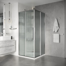 Душевое ограждение Niagara Nova NG-4623-34 90х90, Хром, Раздвижные, Стекло рифленый, Квадратная, Закаленное стекло