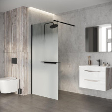 Душевая перегородка Niagara Nova NG-582-10BLACK 100х200, Стекло матовое, Черный матовый