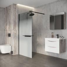 Душевая перегородка Niagara Nova NG-582-90BLACK 90х200, Стекло матовое, Черный матовый
