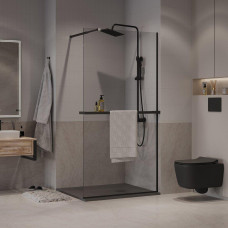 Полка Niagara перегородка Nova,с NG-670-10ВLACK 100х195, Черный матовый