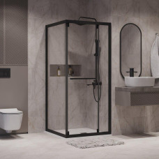 Душевая дверь Niagara Nova NG-6833-34BLACK 90х90, Черный матовый, Раздвижные, Стекло прозрачное, Квадратная, Закаленное стекло Душевая дверь Niagara Nova NG-6833-34BLACK 90х90, Черный матовый, Раздвижные, Стекло прозрачное, Квадратная, Закаленное стекло