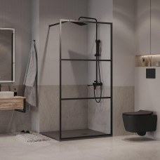 Душевая перегородка Niagara Nova NG-688-12BLACK 120х195, Стекло прозрачное, Черный матовый