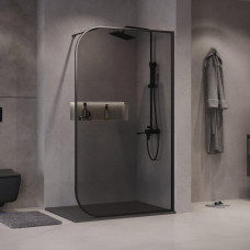 Душевая перегородка Niagara Nova NG-689-10TBLACK 100х200, Стекло матовое, Черный матовый