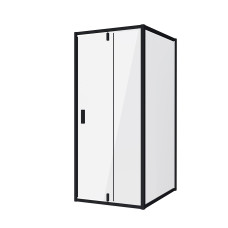 Душевая дверь Niagara Nova NG-83-8AB-A100B 80х100, Черный матовый, Распашные, Стекло прозрачное, Прямоугольная, Не идет в комплекте