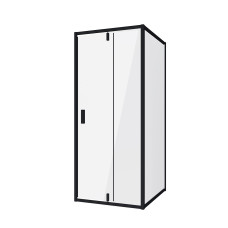 Душевая дверь Niagara Nova NG-83-8AB-A80B 80х80, Черный матовый, Распашные, Стекло прозрачное, Квадратная, Не идет в комплекте
