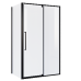 Душевая дверь Niagara Nova NG-85-11AB-A80B-34 110х80, Черный матовый, Распашные, Стекло прозрачное, Прямоугольная, Закаленное стекло