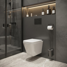 Унитаз Niagara Atrio NG-9303 52х30,6, Подвесной, Безободковый, Прямоугольная, Белый, Дюропласт