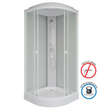 Душевая кабина Niagara Promo P100/13/MT 100х100, Белый, Стекло матовый, Четверть круга, Акрил