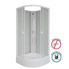 Душевая кабина Niagara Promo P100/26/MT/BK 100х100, Белый, Стекло матовый, Четверть круга, Авс пластик