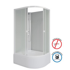 Душевая кабина Niagara Promo P100/80/40L/MT/BK 100х80, Белый, Стекло матовый, Асимметричная, Авс пластик