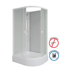 Душевая кабина Niagara Promo P110/80/26L/MT/BK 110х80, Белый, Стекло матовый, Асимметричная, Авс пластик