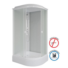 Душевая кабина Niagara Promo P120/80/26L/MT 120х80, Белый, Стекло матовый, Асимметричная, Авс пластик