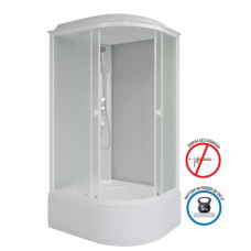 Душевая кабина Niagara Promo P120/80/40L/MT 120х80, Белый, Стекло матовый, Асимметричная, Авс пластик