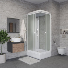 Душевая кабина Niagara Promo P120/90/26Q/MT 120х90, Белый, Стекло матовый, Прямоугольная, Авс пластик