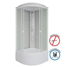 Душевая кабина Niagara Promo P90/40/MT 90х90, Белый, Стекло матовый, Четверть круга, Авс пластик