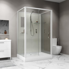 Душевой поддон Niagara Standart ST100/80/15Q/BK 100х80, Прямоугольная, Белый, Abs пластик, Стекло прозрачное