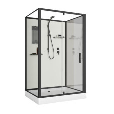 Душевой поддон Niagara Standart ST100/80/15Q/BL/BK 100х80, Прямоугольная, Черный матовый, Abs пластик, Стекло прозрачное