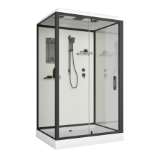 Душевой поддон Niagara Standart ST100/80/15Q/BL 100х80, Прямоугольная, Черный матовый, Abs пластик, Стекло прозрачное