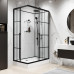 Душевой поддон Niagara Standart ST120/80/15QR/KL/BKT 120х80, Прямоугольная, Акрил, Стекло прозрачный с рисунком клетка, Матовый черный