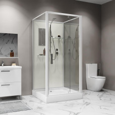 Душевой поддон Niagara Standart ST80/15Q/BK 80х80, Квадратная, Белый, Abs пластик, Стекло прозрачное
