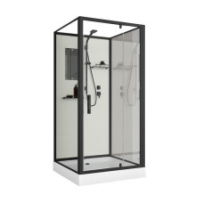 Душевой поддон Niagara Standart ST80/15Q/BL/BK 80х80, Квадратная, Черный матовый, Abs пластик, Стекло прозрачное