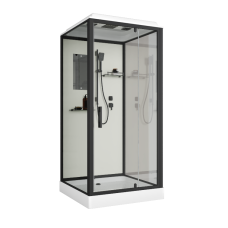 Душевой поддон Niagara Standart ST80/15Q/BL 80х80, Квадратная, Черный матовый, Abs пластик, Стекло прозрачное