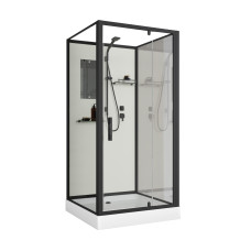 Душевой поддон Niagara Standart ST90/15Q/BL/BK 90х90, Квадратная, Черный матовый, Abs пластик, Стекло прозрачное