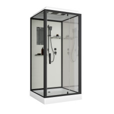 Душевой поддон Niagara Standart ST90/15Q/BL 90х90, Квадратная, Черный матовый, Abs пластик, Стекло прозрачное