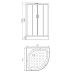 Душевая кабина Parly Classic Эконом EC831 80х80, Белый, Стекло черный, Четверть круга, ABS-пластик