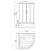 Душевая кабина Parly Classic Эконом EC921 90х90, Белый, Стекло черный, Четверть круга, ABS-пластик