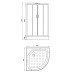 Душевая кабина Parly Classic Эконом EC931 90х90, Белый, Стекло черный, Четверть круга, ABS-пластик