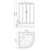 Душевая кабина Parly Effect EF1021 100х100, Белый, Стекло матовый, Четверть круга, ABS-пластик