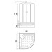 Душевая кабина Parly Effect EF821 80х80, Белый, Стекло матовый, Четверть круга, ABS-пластик