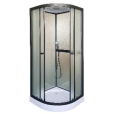 Душевая кабина Parly Frost F811B 80х80, Черный, Стекло хром, Четверть круга, ABS-пластик